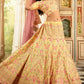 Aureolin Yellow Art Silk Lehenga Choli with Zari, Sequins, Swarvoski & Zarkan work