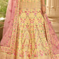 Aureolin Yellow Art Silk Lehenga Choli with Zari, Sequins, Swarvoski & Zarkan work