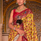 Yellow & Red Patola Printed Designer Silk Saree