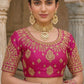 Imperial Red Designer Dola Silk Saree with Embroidered Weaving Border