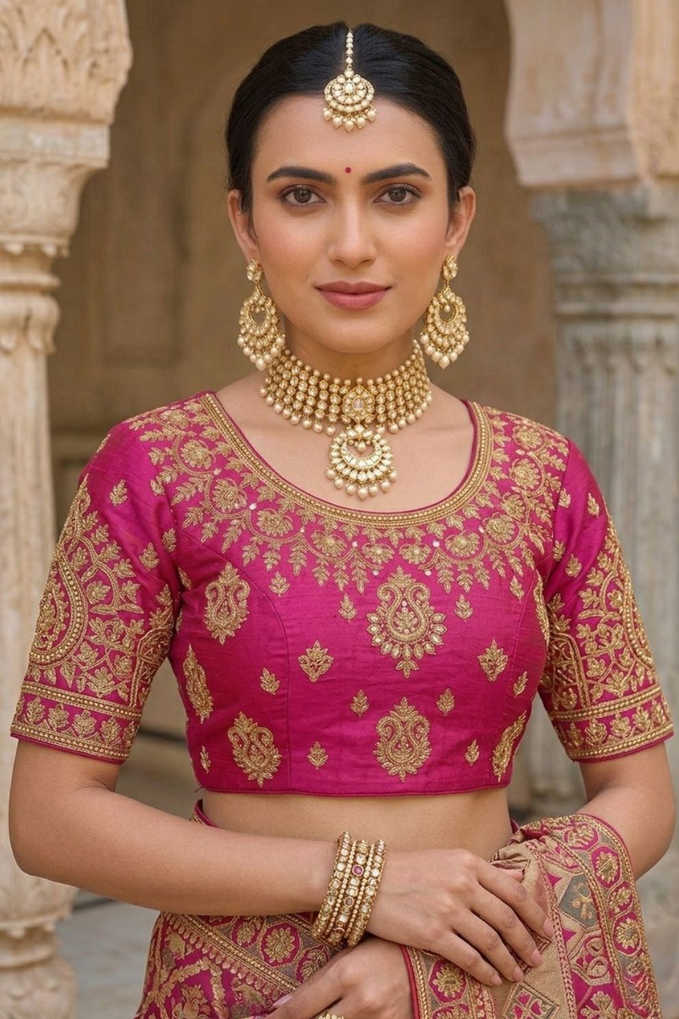 Imperial Red Designer Dola Silk Saree with Embroidered Weaving Border