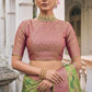 Bright Green Organza Woven Saree with Blouse Piece Elegant