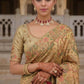 Beige Multi Color Heritage Motif Silk Saree Elegant Festive Wear Look