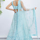 Baby Blue Net Lehenga Choli with Cut-Dana, Sequins & Zarkan Embroidery work