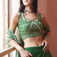 Forest Green Georgette Sharara Choli with Embroidery work