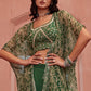 Forest Green Georgette Sharara Choli with Embroidery work