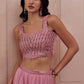 Ballet Slipper Pink Georgette Sharara Choli with Embroidery work