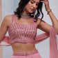 Ballet Slipper Pink Georgette Sharara Choli with Embroidery work