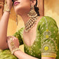 Avocado Green Banarasi Silk Lehenga Choli with Khatli work Embroidery