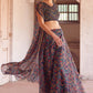Shades Of Blue Georgette Sharara Choli with Embroidery work