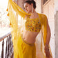 Aureolin Yellow Georgette Sharara Choli with Embroidery work