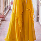 Aureolin Yellow Georgette Sharara Choli with Embroidery work