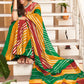 Yellow & Green Leheriya Printed Cotton Saree : Top Pick