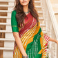 Yellow & Green Leheriya Printed Cotton Saree : Top Pick