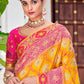 Yellow & Pink Floral Zari Woven Banarasi Silk Saree with Embroidered Blouse: Top Pick