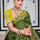 Basil Green Floral Zari Woven Banarasi Silk Saree with Embroidered Blouse: Top Pick
