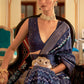 Aegean Blue Designer Printed Silk Saree