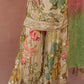 Beige Brown Floral Printed Georgette Plazzo Suit with Sequence work