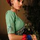 Yankees Blue Dola Silk Saree with Hand Embroidery work