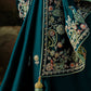 Yankees Blue Dola Silk Saree with Hand Embroidery work