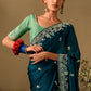 Yankees Blue Dola Silk Saree with Hand Embroidery work