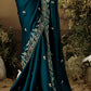 Yankees Blue Dola Silk Saree with Hand Embroidery work