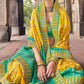 Yellow & Blue Zari Woven Banarasi Silk Saree with Embroidered Blouse