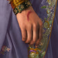 Amethyst Purple Satin Silk Saree Embellished with Stone,Sequin,Embroidery & Zarkan work