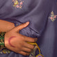 Amethyst Purple Satin Silk Saree Embellished with Stone,Sequin,Embroidery & Zarkan work