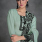 Aquamarine Green Organza Silk Salwar Suit