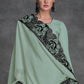 Aquamarine Green Organza Silk Salwar Suit