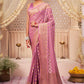 Lavender Purple Woven Georgette Saree