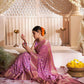 Lavender Purple Woven Georgette Saree