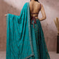 Teal Blue Georgette Lehenga Choli with Heavy Sequins & Coding Thread Embroidery work