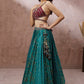 Teal Blue Georgette Lehenga Choli with Heavy Sequins & Coding Thread Embroidery work