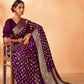 Wine Purple Woven Georgette Saree