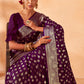 Wine Purple Woven Georgette Saree