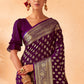 Wine Purple Woven Georgette Saree