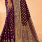 Wine Purple Woven Georgette Saree