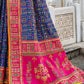 Azure Blue Banarasi Silk Saree with Mirror,Diamond & Pure Kachhi work