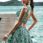 Turquoise Blue Organza Lehenga Choli with Thread Embroidery, Moti & Sequins work
