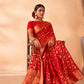 Venetian Red Woven Georgette Saree