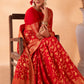 Venetian Red Woven Georgette Saree