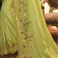 Olive Green Designer Embroidered Saree