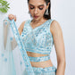 Baby Blue Net Lehenga Choli with Cut-Dana, Sequins & Zarkan Embroidery work
