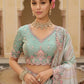 Multicolor Embroidered Jacquard Viscose Silk Saree Elegant Festive Wear