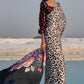 Black and White Leopard Print Crepe Silk Saree: Top Pick