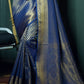 Admiral Blue Woven Kanjivaram Silk Saree