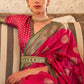 Ruby Pink Woven Banarasi Tussar Silk Saree : Top Pick