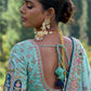 Aqua Blue Banarasi Silk Lehenga Choli With Heavy Embroidered Hand work: Wedding Edition